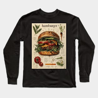 Hamburger Botanical Illustration Long Sleeve T-Shirt